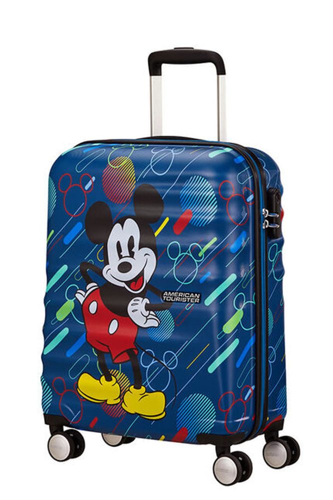 Levně American Tourister Kabinový cestovní kufr Wavebreaker Disney Spinner 36 l - matná modrá