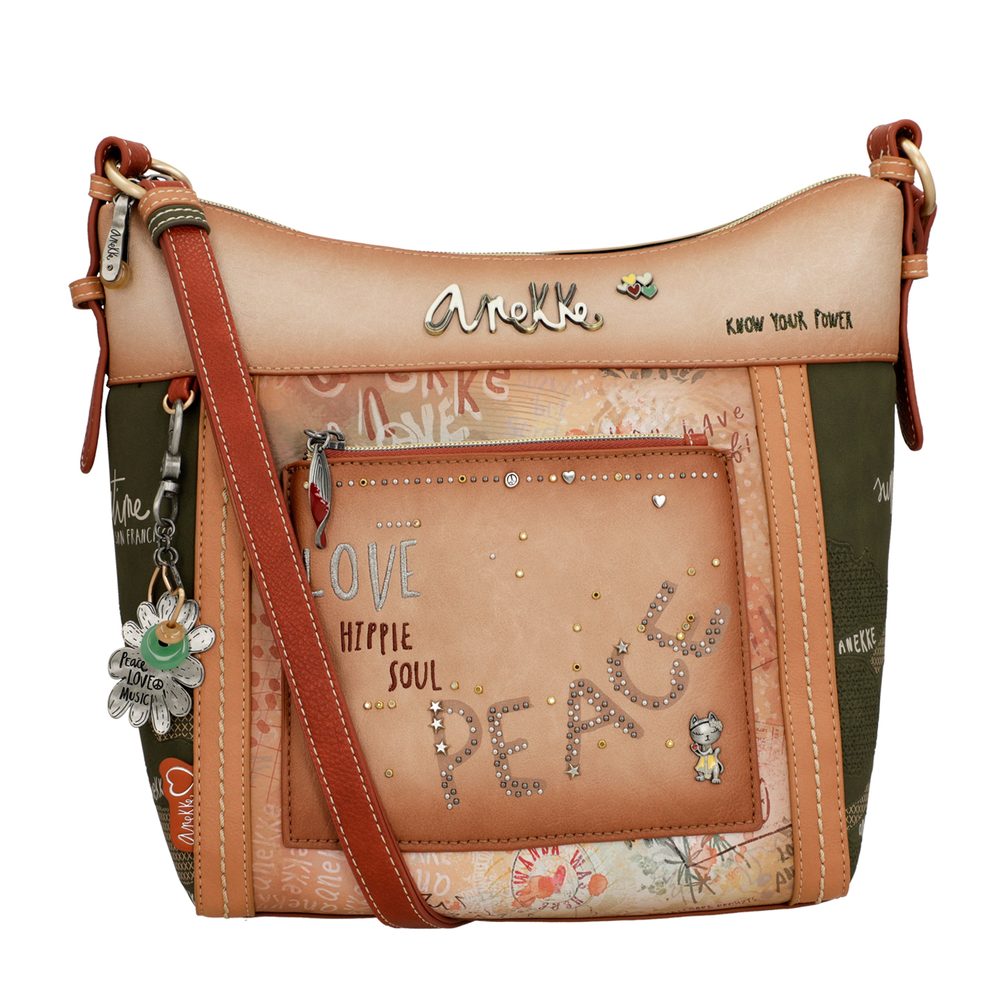 Levně Anekke Dámská crossbody kabelka Peace & Love Flowers 38833-007