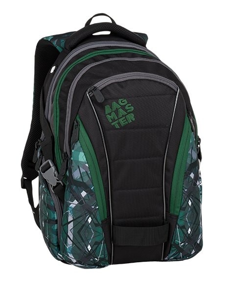 Obrázok BAGMASTER - Študentský batoh BAG 9 E GREEN/GRAY/BLACK