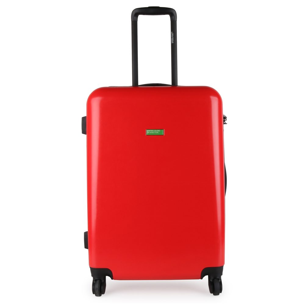 Levně United Colors of Benetton Skořepinový cestovní kufr Cocoon M 65 l - červená