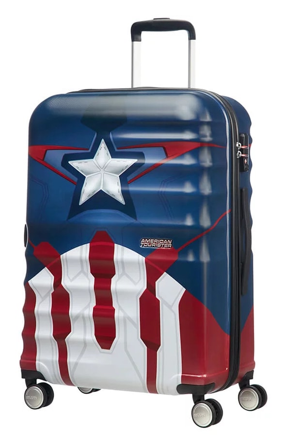 Obrázok American Tourister Cestovní kufr Wavebreaker Marvel Spinner 31C 64 l - Captain America Close-Up