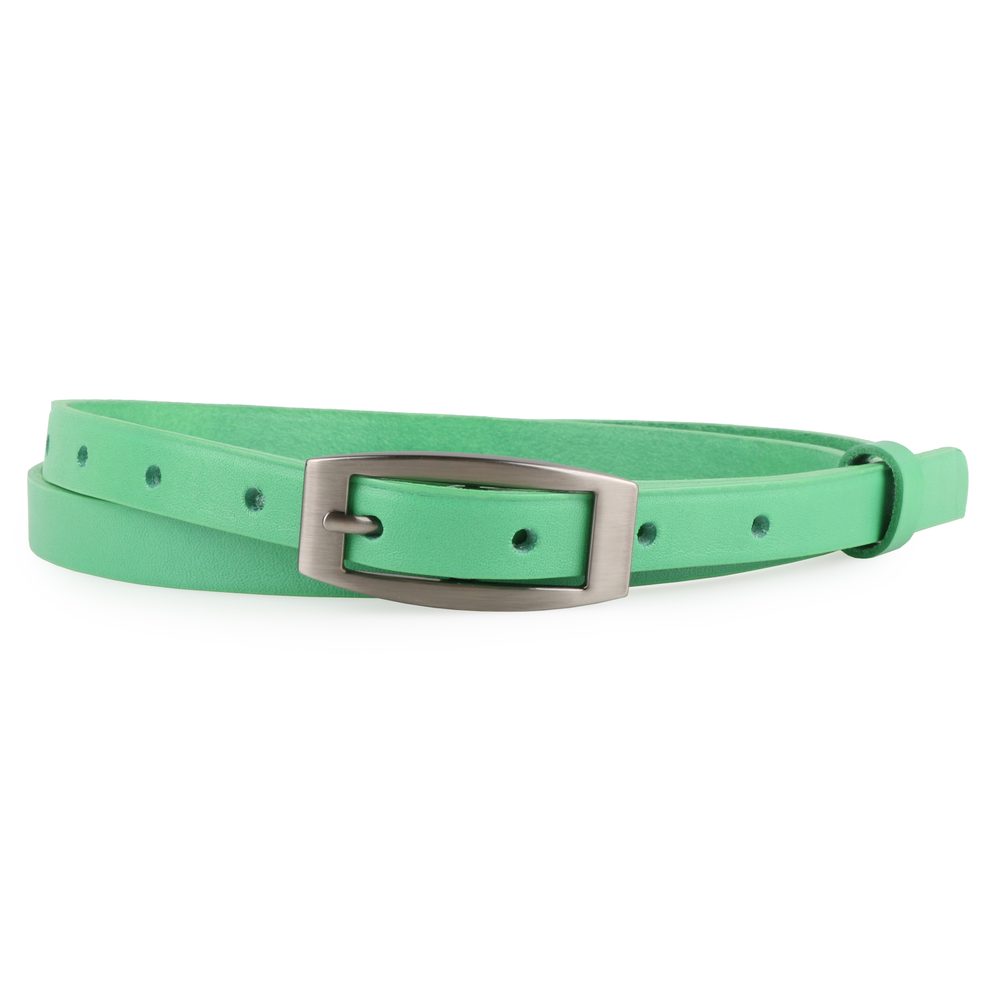 Levně Penny Belts Dámský úzký kožený opasek 15-152-30 zelený - 100