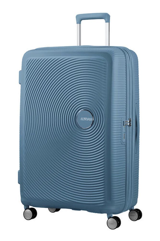 Levně American Tourister Cestovní kufr Soundbox Spinner EXP 97/110 l - matná modrá