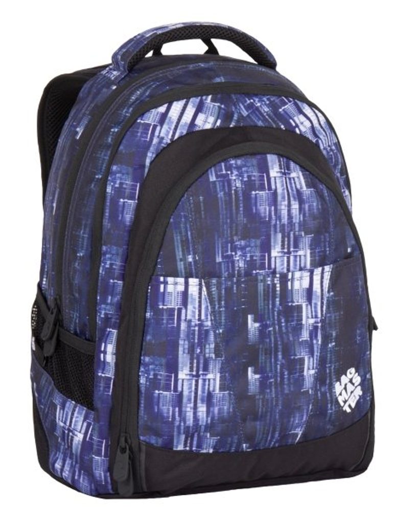 Obrázok BAGMASTER - Študentský batoh DIGITAL 7 CH BLUE/BLACK