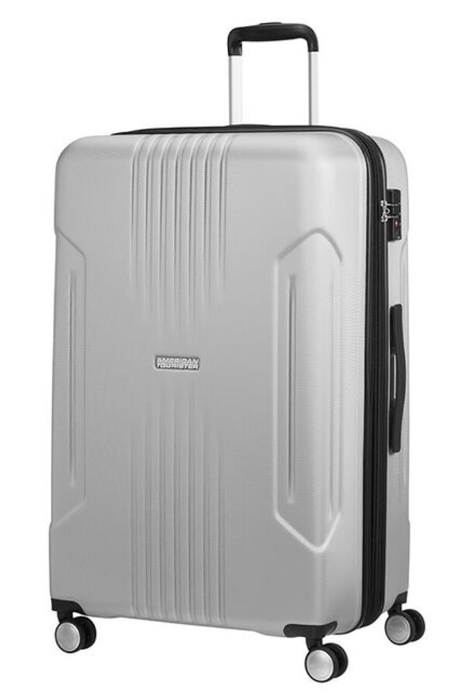 Levně American Tourister Cestovní kufr Tracklite Spinner EXP 105/120 l - stříbrná