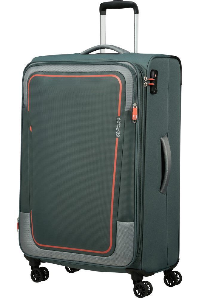 Levně American Tourister Látkový cestovní kufr Pulsonic EXP XL 113/122 l - tmavě zelená