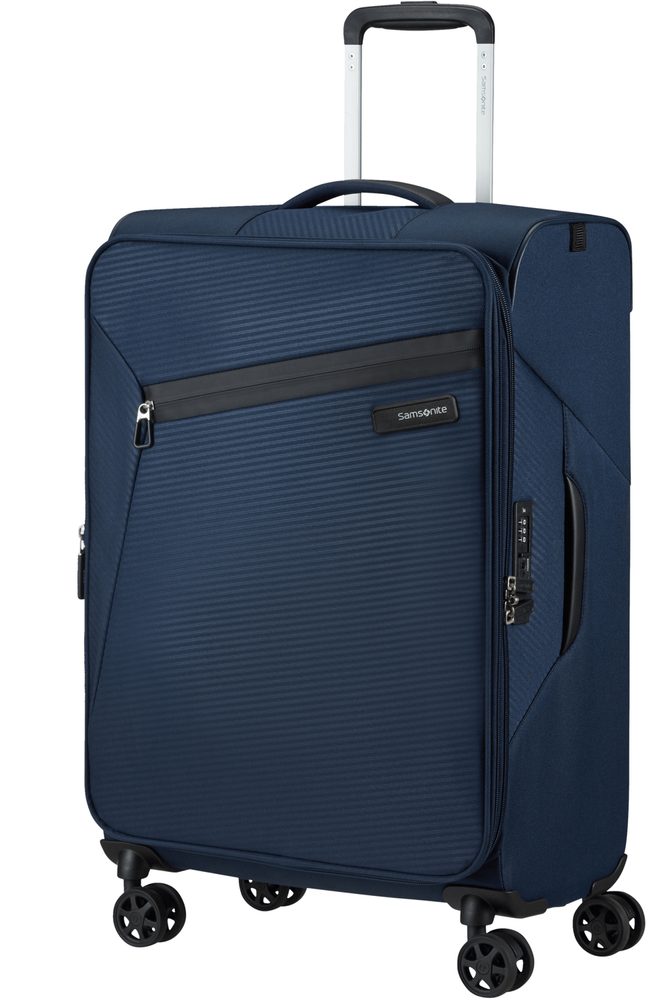 Levně Samsonite Látkový cestovní kufr Litebeam EXP M 67/73 l - tmavě modrá