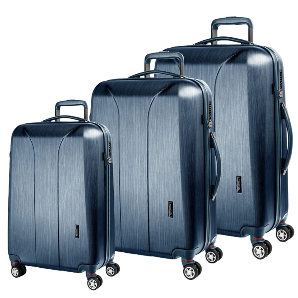 March Sada cestovních kufrů New Carat SE S + M + L, modrá