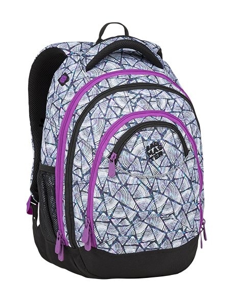 Obrázok BAGMASTER - Študentský batoh ENERGY 9 B VIOLET/WHITE/BLUE