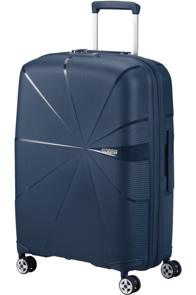Levně American Tourister Skořepinový cestovní kufr StarVibe M EXP 70/77 l - tmavě modrá