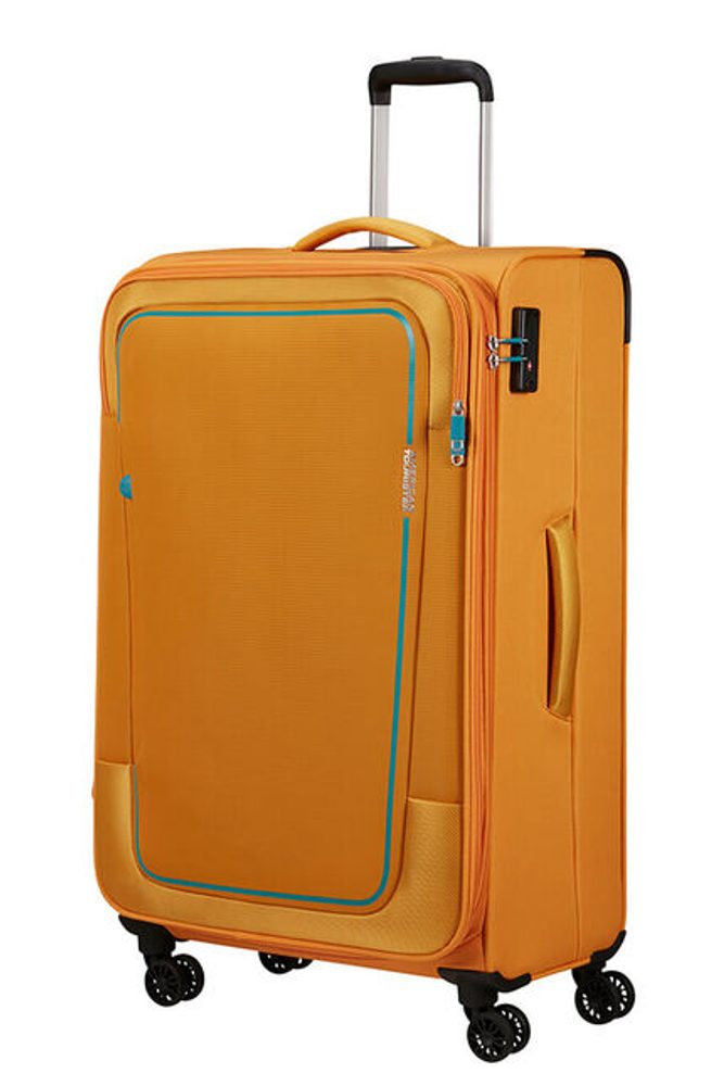 Levně American Tourister Látkový cestovní kufr Pulsonic EXP XL 113/122 l - žlutá