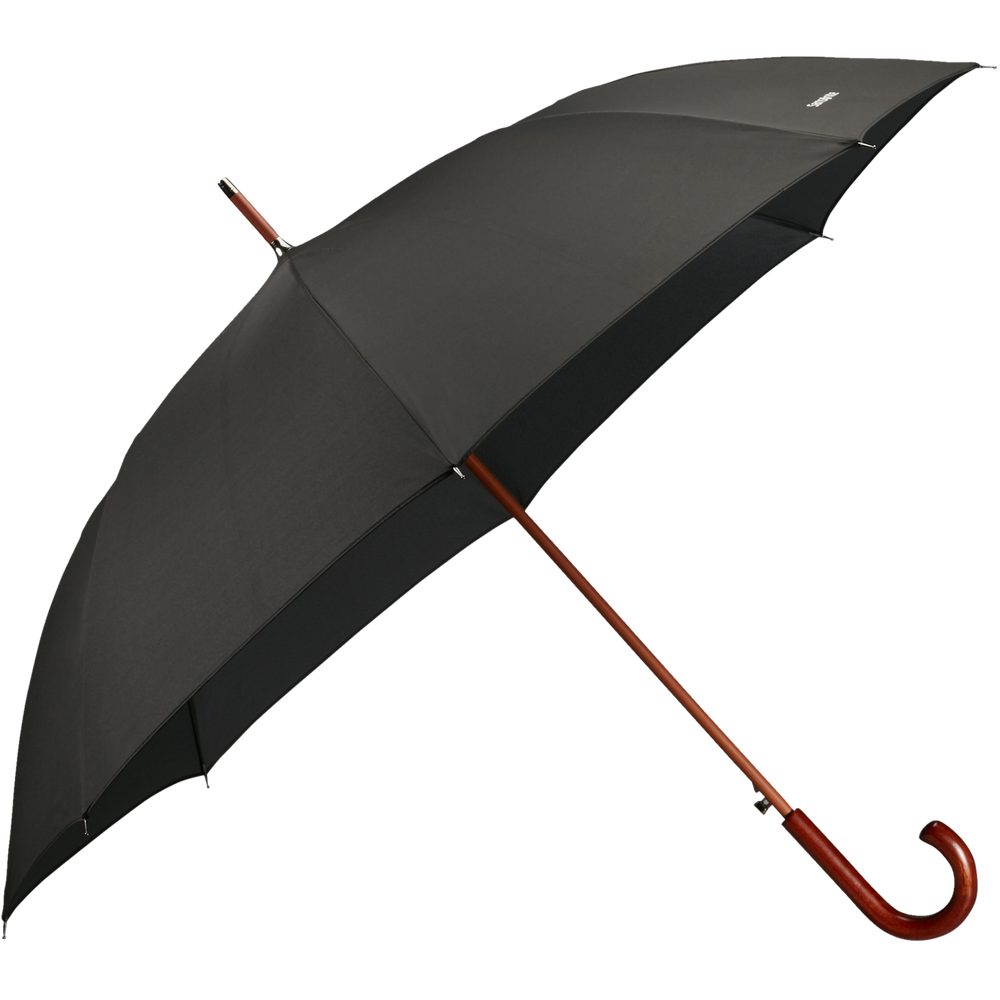 Levně Samsonite Holový poloautomatický deštník Wood Classic S - černá