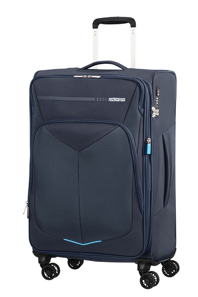 Levně American Tourister Cestovní kufr Summerfunk Spinner EXP 71,5/77 l - tmavě modrá