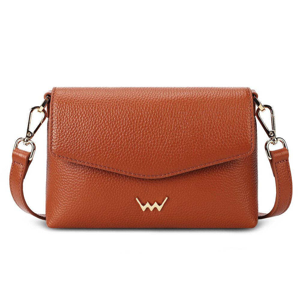 Levně Vuch Dámská kožená crossbody kabelka Leyra Brown