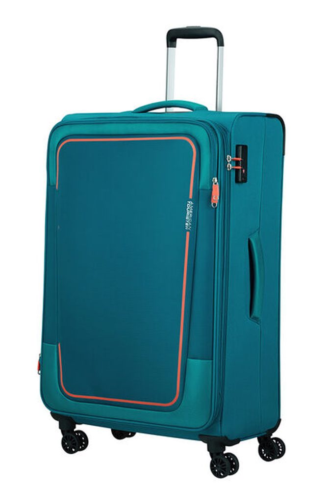 Levně American Tourister Látkový cestovní kufr Pulsonic EXP XL 113/122 l - zelená