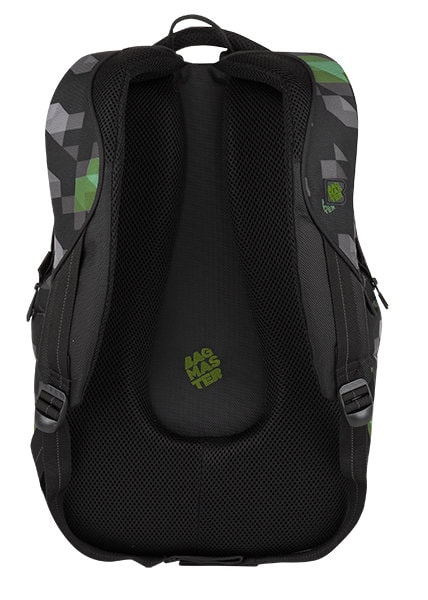 Obrázok BAGMASTER - Študentský batoh BAG 8 G BLACK/GREEN/GRAY