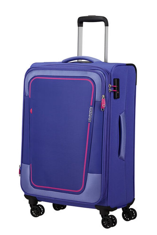 American Tourister Látkový cestovní kufr Pulsonic EXP M 64/74 l - fialová