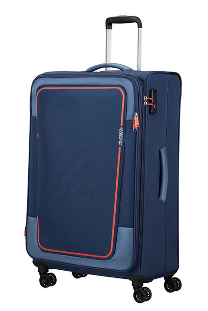 Levně American Tourister Látkový cestovní kufr Pulsonic EXP XL 113/122 l - tmavě modrá