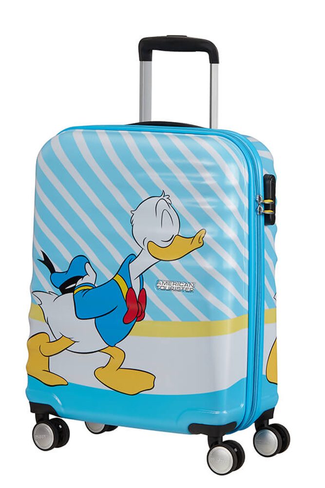 Levně American Tourister Kabinový cestovní kufr Wavebreaker Disney Spinner 36 l - modrá