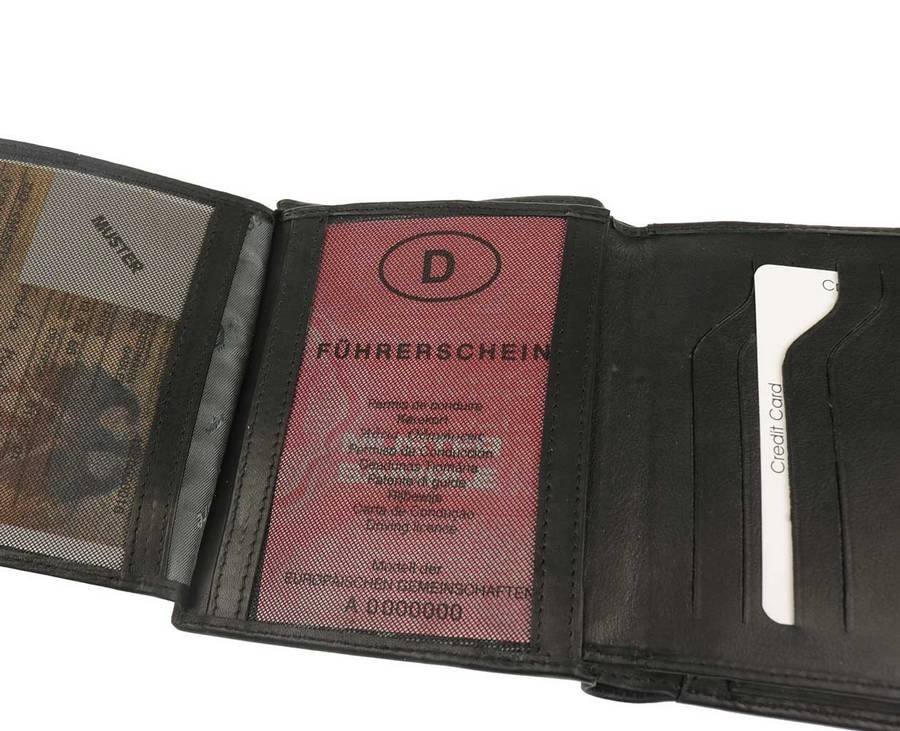Kožená peněženka Esquire se systémem cardsafe - černá - Delmas.cz