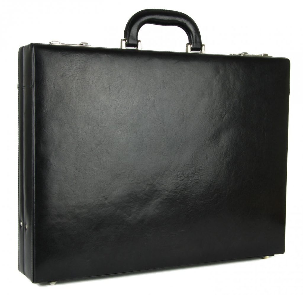 Pánský černý kožený kufřík Gong 7986 - Delmas.cz