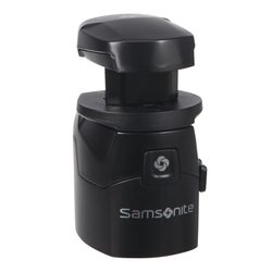 Univerzálny praktický adaptér s USB od značky Samsonite pre nabíjanie elektronických zariadení určený pre 2 pólové a 3 pólové zástrčky vo viac ako 150 krajinách sveta.
