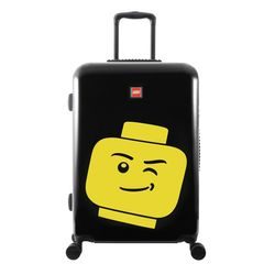 LEGO, CESTOVNÍ KUFR COLOURBOX MINIFIGURE HEAD 70 L ČERNÝ - SKOŘEPINOVÉ KUFRY