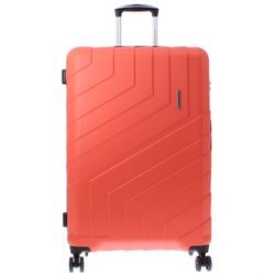 Odolný skořepinový velký cestovní kufr od italské značky Marina Galanti na čtyřech kolečkách vybavený TSA zámkem.