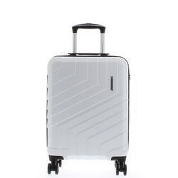 Skořepinový cestovní kufr vhodný na palubu letadla od italské značky Marina Galanti na čtyřech kolečkách vybavený TSA zámkem.