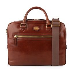 Luxusní pánská taška do ruky z kolekce Story Uomo od značky The Bridge s přihrádkou na 13'' notebook a perfektní výbavou.
