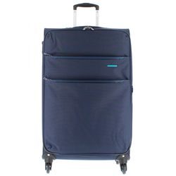 Velký textilní cestovní kufr na čtyřech kolečkách vybavený TSA zámkem od italské značky Marina Galanti.