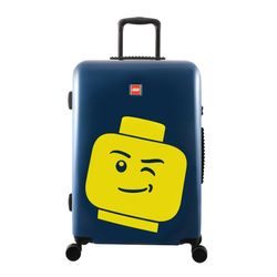 Skořepinový cestovní kufr ColourBox Minifigure Head 70 l modrý - Delmas.cz