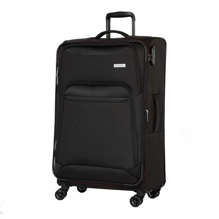 TRAVELITE, LÁTKOVÝ CESTOVNÝ KUFOR KENDO 4W L BLACK 84/97 L - LÁTKOVÉ KUFRE - CESTOVNÉ  KUFRE A TAŠKY