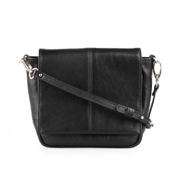 SNĚŽKA NÁCHOD, DÁMSKÁ KOŽENÁ CROSSBODY KABELKA 5082 ČERNÁ - CROSSBODY KABELKY - KABELKY