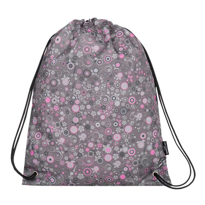 BAGMASTER, SÁČEK NA PŘEZUVKY ALFA 7 B GREY/PINK 1,2 L - ŠKOLNÍ A DĚTSKÉ BATOHY - BATOHY