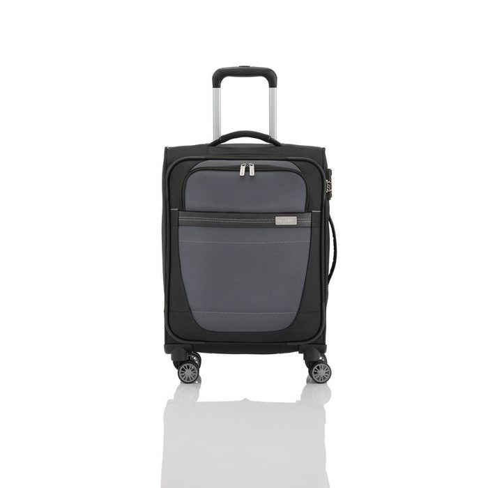 TRAVELITE, KABÍNOVÝ CESTOVNÝ KUFOR METEOR 4W S BLACK 38 L - LÁTKOVÉ KUFRE - CESTOVNÉ  KUFRE A TAŠKY