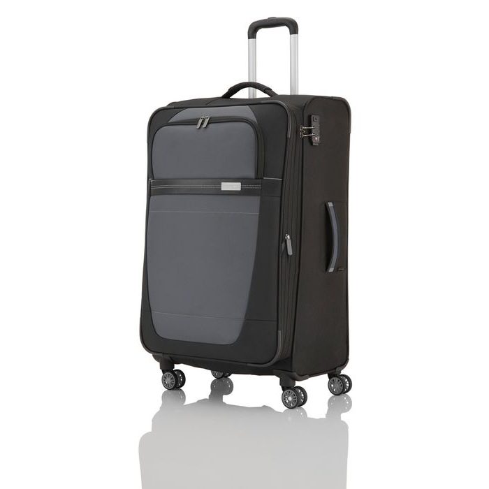 TRAVELITE, LÁTKOVÝ CESTOVNÍ KUFR METEOR 4W L BLACK 105/118 L - LÁTKOVÉ KUFRY - CESTOVNÍ KUFRY A TAŠKY