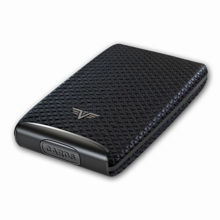 TRU VIRTU, CREDIT CARD CASE FAN LEATHER CARBON 16104003418 - PUZDRÁ NA KARTY - PEŇAŽENKY