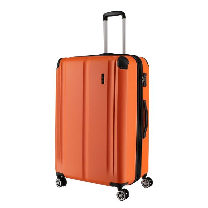 TRAVELITE, SKOŘEPINOVÝ CESTOVNÍ KUFR CITY L ORANGE 113/124 L - SKOŘEPINOVÉ KUFRY - CESTOVNÍ KUFRY A TAŠKY