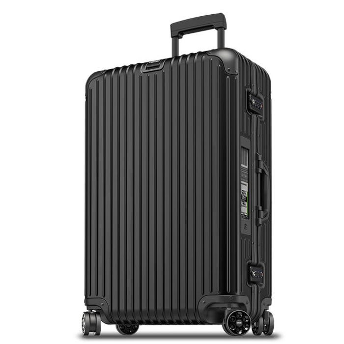 RIMOWA, KUFOR RIMOWA 74,5 TOPAS STEALTH E-TAG, ČIERNA - ŠKRUPINOVÉ KUFRE - CESTOVNÉ  KUFRE A TAŠKY