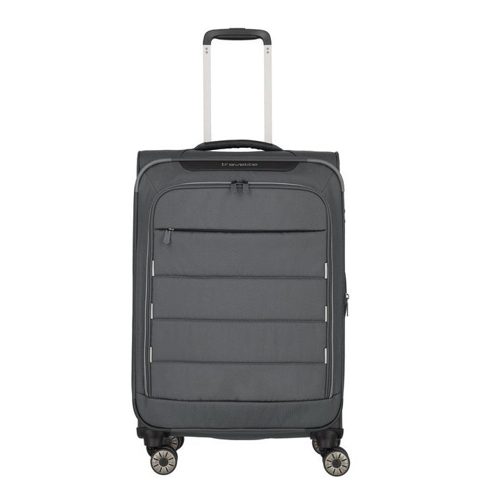 TRAVELITE, LÁTKOVÝ CESTOVNÝ KUFOR SKAII 4W M ANTHRACITE 62/67 L - LÁTKOVÉ KUFRE - CESTOVNÉ  KUFRE A TAŠKY