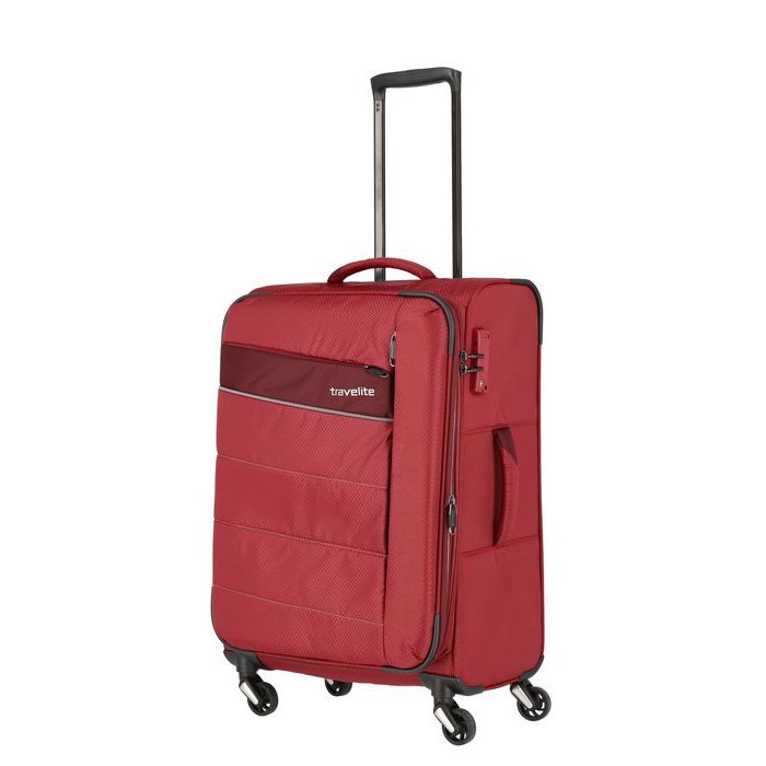 TRAVELITE, LÁTKOVÝ CESTOVNÝ KUFOR KITE 4W M RED 67/77 L - LÁTKOVÉ KUFRE - CESTOVNÉ  KUFRE A TAŠKY