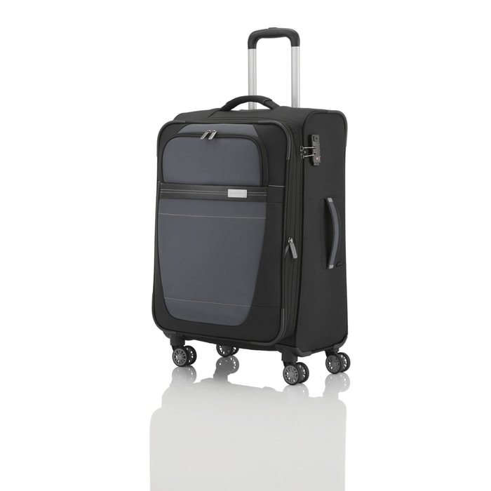 TRAVELITE, CESTOVNÝ KUFOR METEOR 4W M BLACK 69/79 L - LÁTKOVÉ KUFRE - CESTOVNÉ  KUFRE A TAŠKY