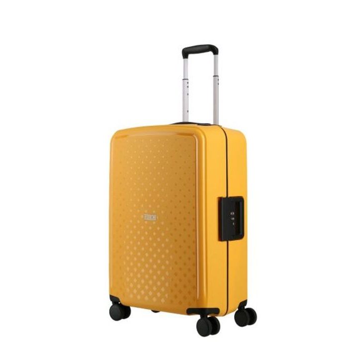 TRAVELITE, SKOŘEPINOVÝ CESTOVNÍ KUFR TERMINAL M YELLOW 72 L - SKOŘEPINOVÉ KUFRY - CESTOVNÍ KUFRY A TAŠKY