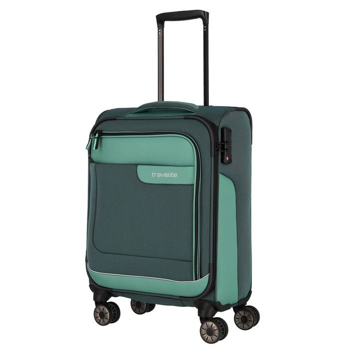 TRAVELITE, KABÍNOVÝ CESTOVNÝ KUFOR VIIA 4W S GREEN 34 L - PRÍRUČNÁ BATOŽINA - CESTOVNÉ  KUFRE A TAŠKY