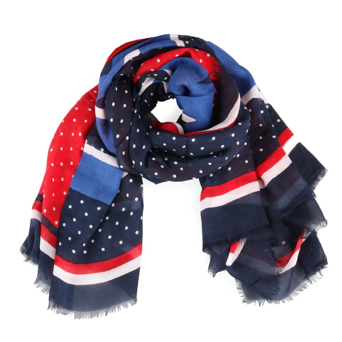 TOMMY HILFIGER, DÁMSKA ŠTVORCOVÁ ŠATKA DOTS SQUARE AW0AW05900 - ŠATKY A ŠÁLY - DOPLNKY