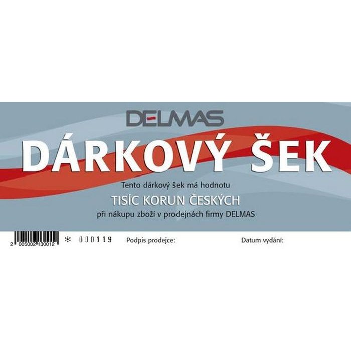 DÁRKOVÝ ŠEK DELMAS - 1000KČ - DÁRKOVÉ ŠEKY - DOPLŇKY