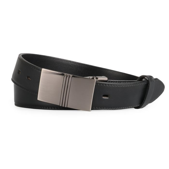 PENNY BELTS, PÁNSKY KOŽENÝ OPASOK 35-020-6PS, ČIERNY - PÁNSKE OPASKY - DOPLNKY