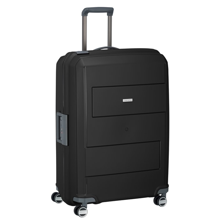 TRAVELITE, CESTOVNÍ KUFR MAKRO 4W L BLACK 113 L - SKOŘEPINOVÉ KUFRY - CESTOVNÍ KUFRY A TAŠKY