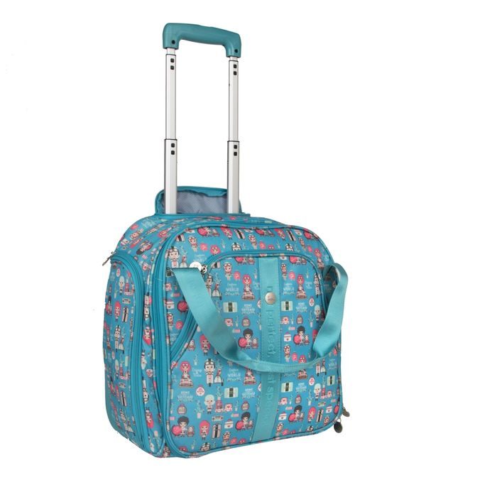 TRAVELITE, TEXTILNÍ KABINOVÝ KUFR LIL' LEDY 2W S UNDERSEATER TURQUOISE 35 L - LÁTKOVÉ KUFRY - CESTOVNÍ KUFRY A TAŠKY